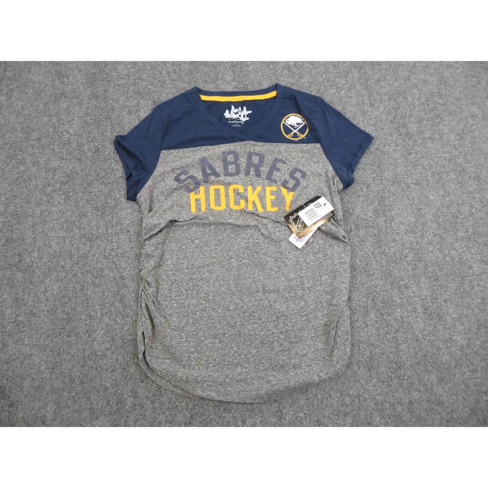 Buffalo Sabres Shirt Womens Large Gray NHL Hockey Touch Maternity Tee Top